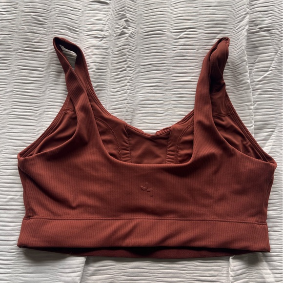 Rust Lace-Up Crop Top - Picture 2 of 3